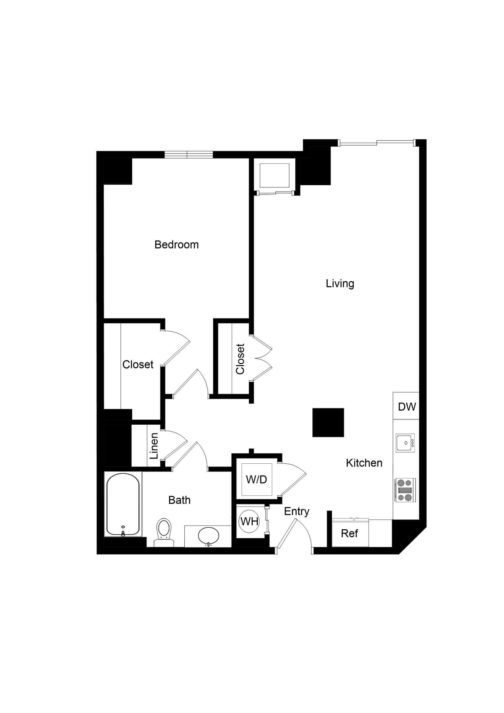 1x1 A06B-1 Floor Plan 1x1 A06B-1 Floor Plan